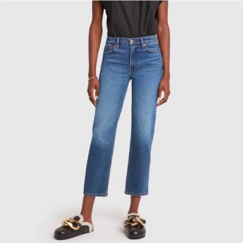 RE/DONE 70s Mid Rise Stove Pipe Jeans Royal Fade Size 27